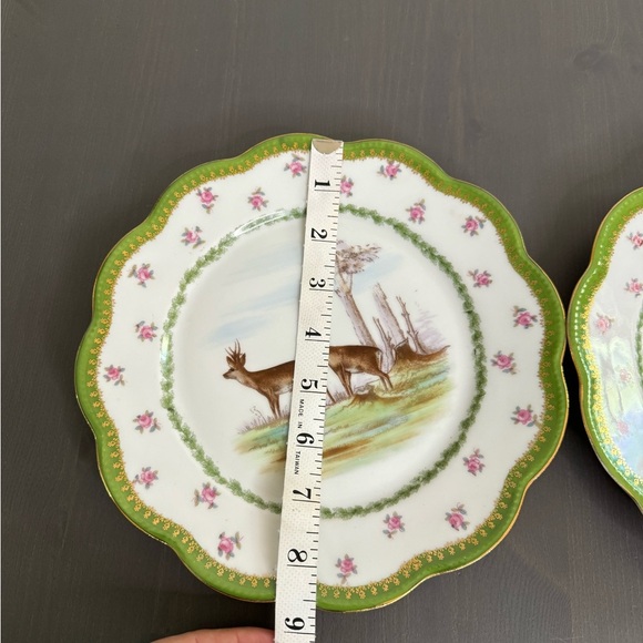 Vintage Limoges Bassett Austria Porcelain Hand Painted Game Cabinet Plate (Set) - Picture 6 of 7